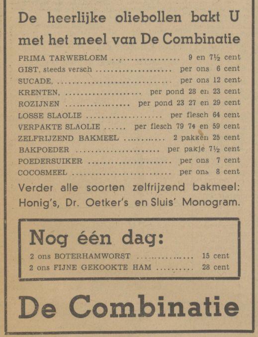 De Combinatie oliebollen advertentie Tubantia 29-12-1939.jpg