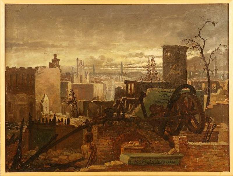 Schilderij brand van Enschede vervaardiger H. Valkenburg 1826-1896.jpg