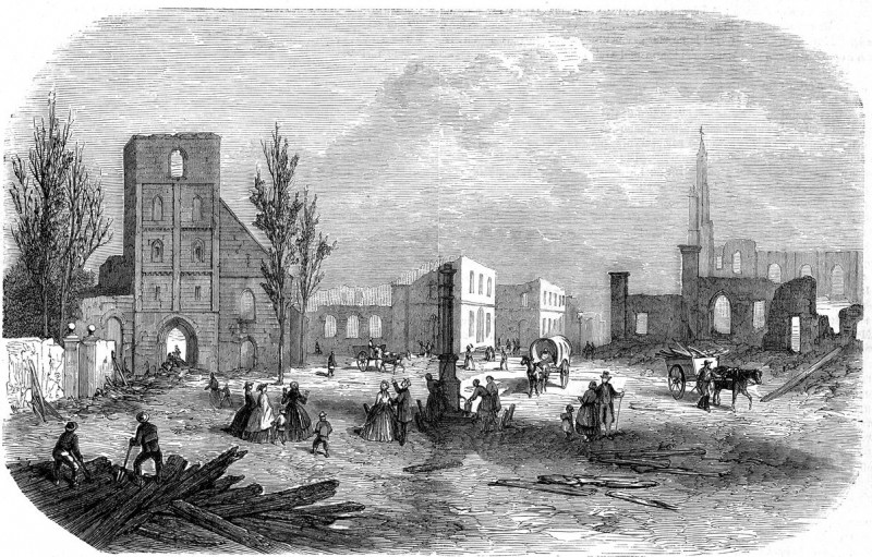 De markt te Enschede, na den brand van 7 mei 1862, teekening van C.C.A. Last..jpg