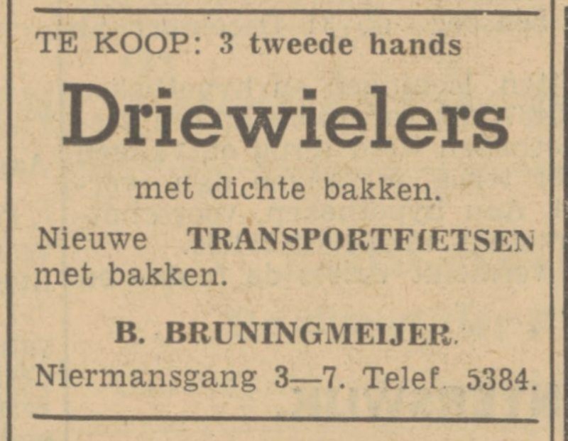 Niermansgang 3-7 B. Bruningmeijer advertentie Tubantia 20-5-1940.jpg
