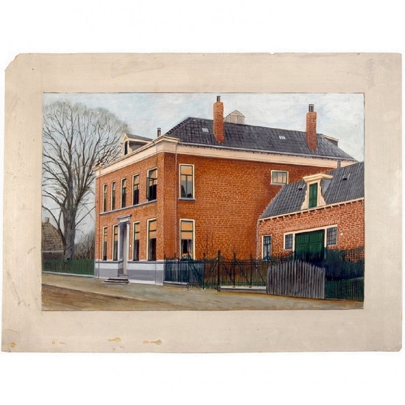 Aquarel Het huis met de hoge stoep van de familie Blijdenstein 1910.jpg