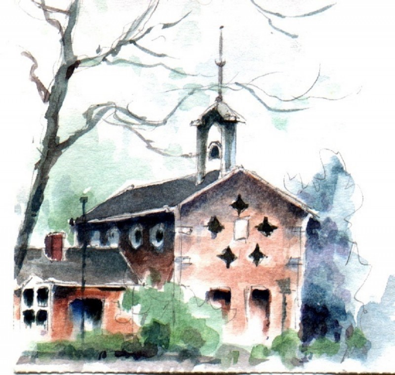 J.H. Boschstraat 30 Bethelkerk Aquarel dhr. H.J. Kulsdom, circa 1995..jpg