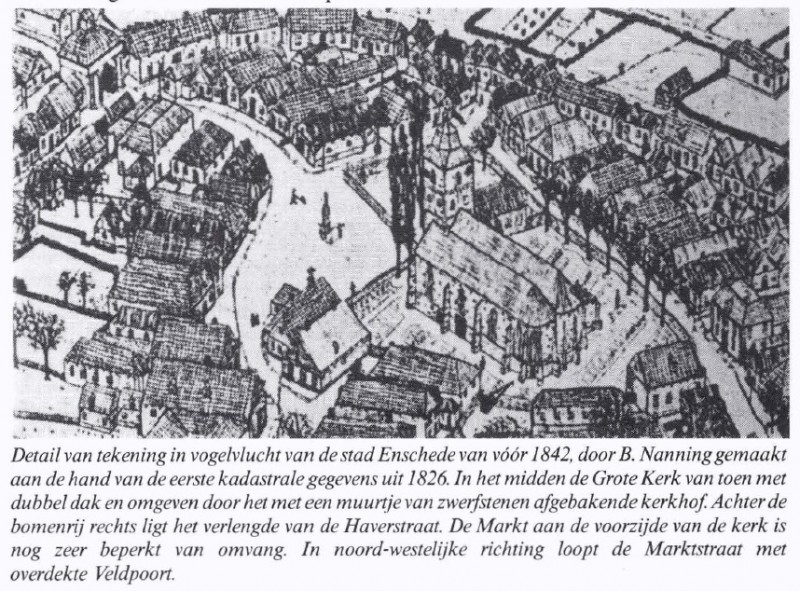 Markt tekening enschede voor 1842 door B. Nanning gemaakt.jpg