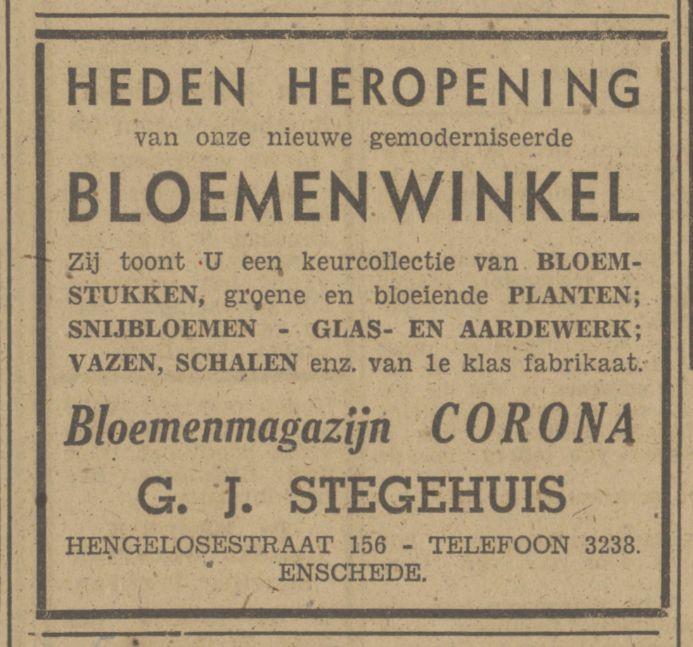 Hengelosestraat 156 Bloemenmagazijn Corona advertentie Tubantia 5-6-1948.jpg