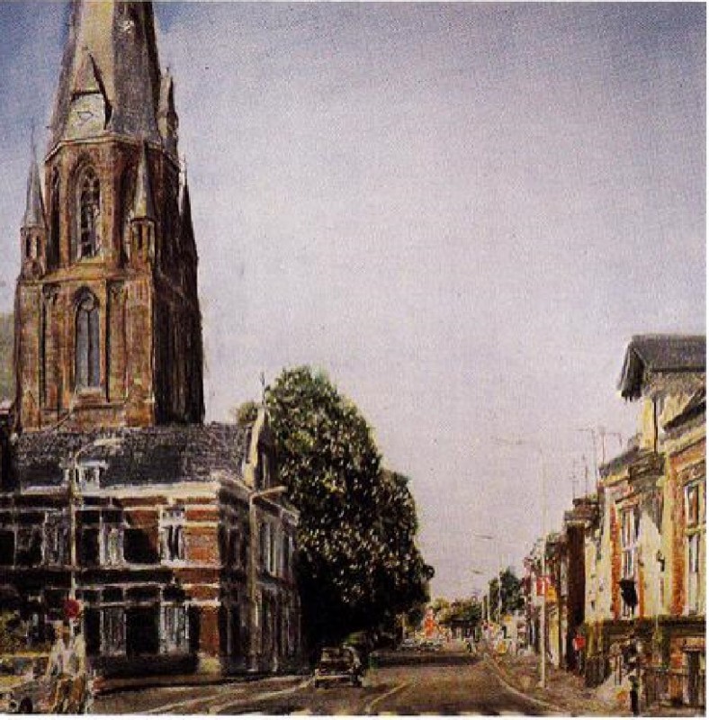 Oldenzaalsestraat jozefkerk schilderij Pim van Halen.jpg