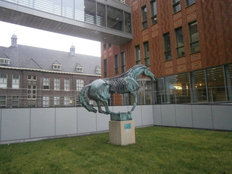 M.H. Tromplaan Saxion kunstwerk bronzen paard van kunstenaar Cees Willemsen.JPG