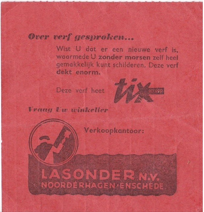 Noorderhagen Lasonder NV verfhandel reclame op achterkant TET Achtrittenkaart .jpg