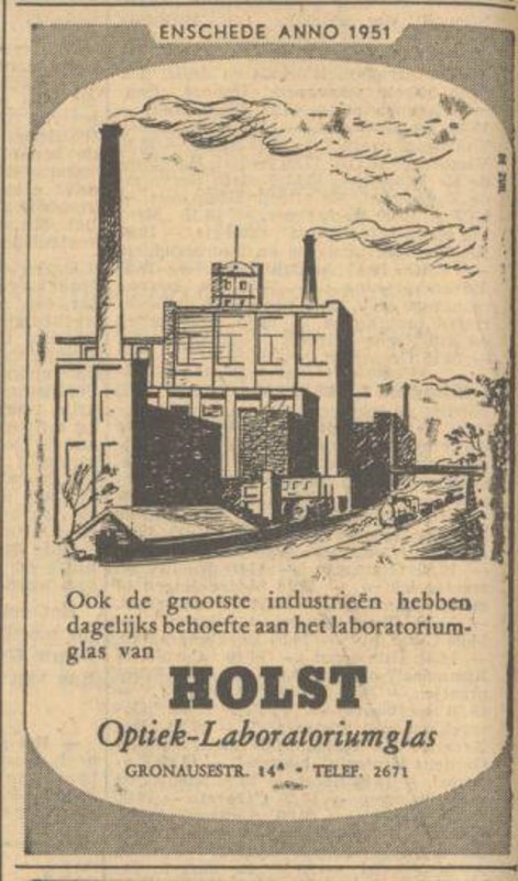 Gronausestraat 14A Holst Optiek-Laboratoriumglas advertentie Tubantia 7-4-1951.jpg