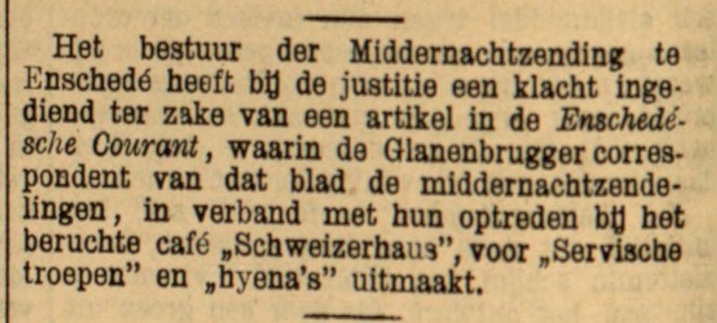 Schweizerhaus berucht cafe krantenbericht 22-6-1903.jpg