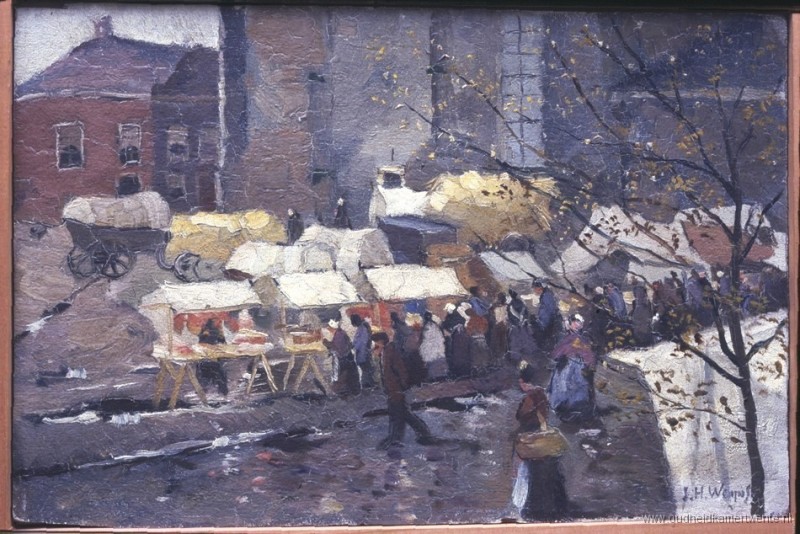 Markt marktdag 1905 schilderij Jan Harm Weyns 1864-1945.jpg
