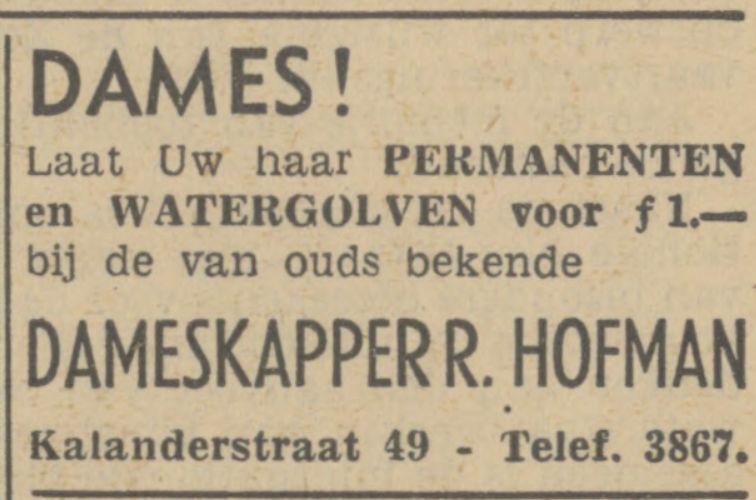 Kalanderstraat 49 Dameskapper R. Hofman advertentie Tubantia 11-10-1939.jpg