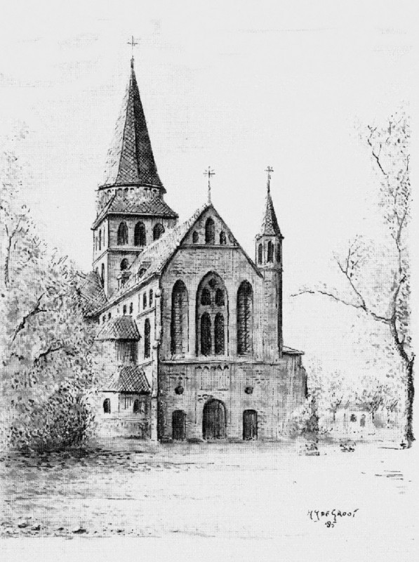 Dorpstraat Lonneker tekening kerk H. Jacobus de Meerdere .jpg