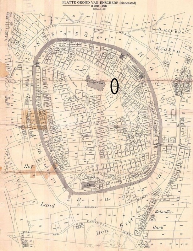 Markt hoek Haverstraat Boterschool later Kerkhofschool plattegrond 1826-1832.jpg