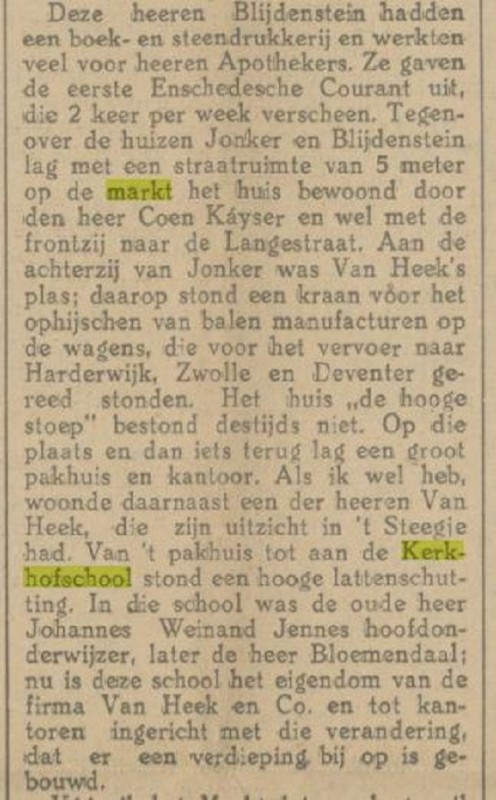 Markt Kerkhofschool krantenbericht Tubantia 2-12-1922.jpg