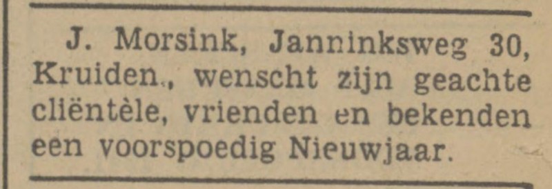 Janninksweg 30 J. Morsink kruidenier advertentie Tubantia 31-12-1940.jpg