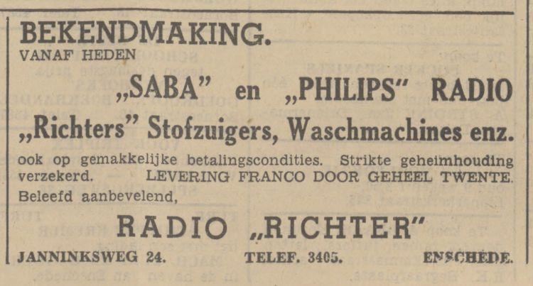 Janninksweg 24 Radio Richter advertentie Tubantia 17-9-1938.jpg