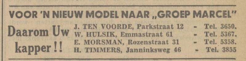 Janninksweg 46 kapper H. Timmers advertentie Tubantia 18-9-1940.jpg