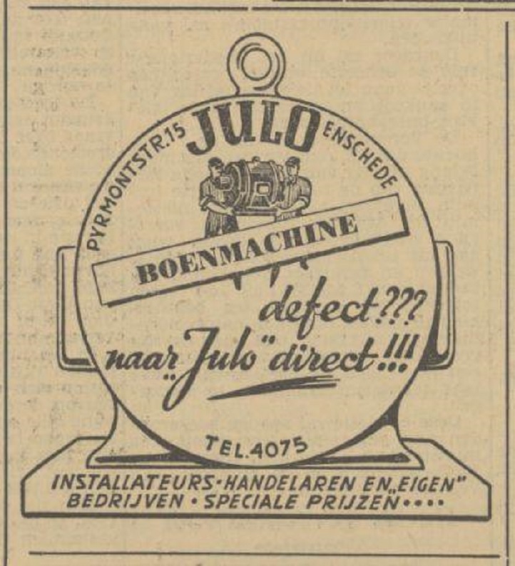 Pyrmontstraat 15 Julo advertentie Tubantia 8-1-1951.jpg