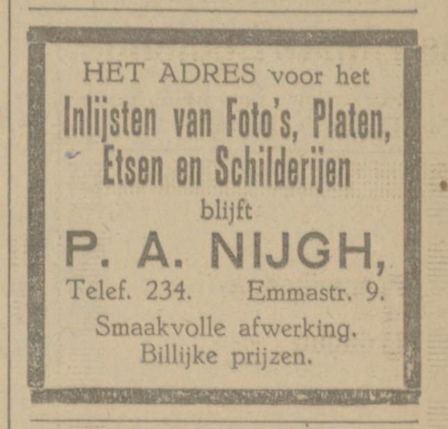 Emmastraat 9 P.A. Nijgh advertentie Tubantia 30-7-1926.jpg