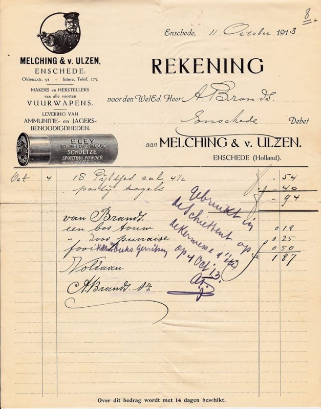 Oldenzaalsestraat 91 Melching & van Ulzen rekening 11-10-1913.jpg