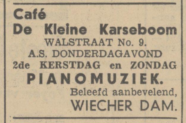 Walstraat 9 cafe De Kleine Karseboom Wiecher Dam advertentie Tubantia 24-12-1936.jpg