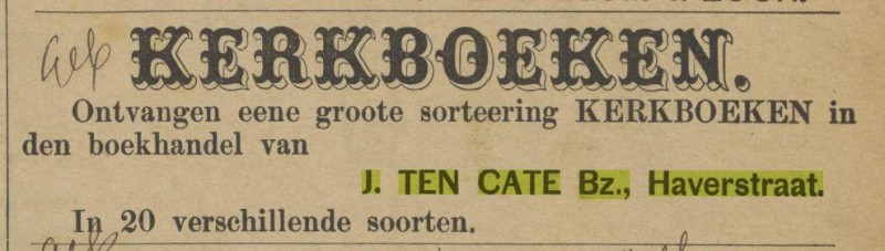 Haverstraat J. ten Cate Bz boekhandel advertentie Tubantia 17-3-1886.jpg