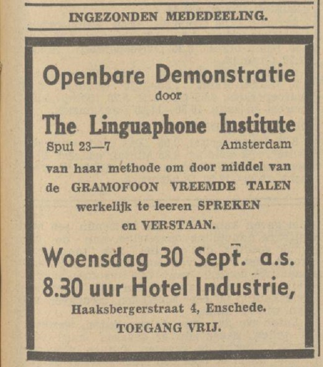 Haaksbergerstraat 4 Hotel Industrie advertentie Tubantia 29-9-1936.jpg