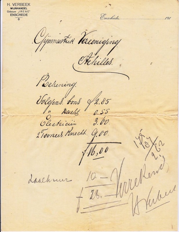 Noorderhagen H. Verbeek wijnhandel Gebouw Irene nota 1913.jpg