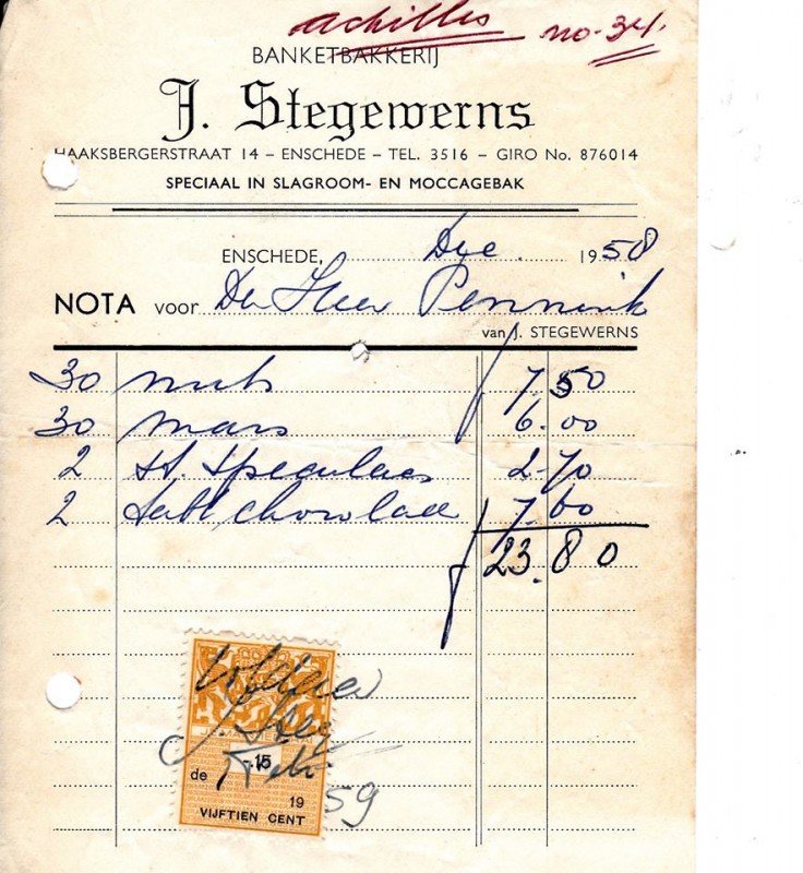 Haaksbergerstraat 14 banketbakkerij J. Stegewerns nota dec. 1958.jpg