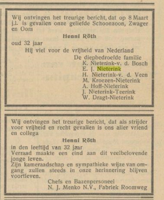 Henni Röth Advertentie. Het parool. Enschede, 17-04-1945.jpg
