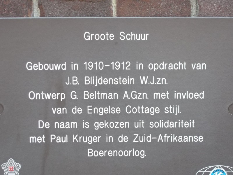 M.H. Tromplaan 23 Groote Schuur monumentenbord nr 10.JPG