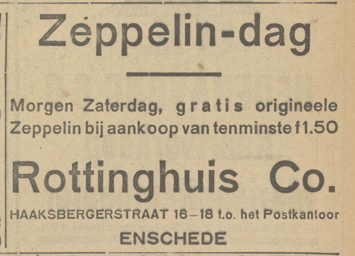 Haaksbergerstraat 16-18 Rottinghuis Co Zeppelin-dag advertentie Tubantia 16-5-1932.jpg