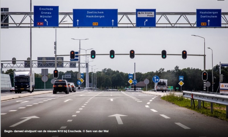 Begin- danwel eindpunt van de nieuwe N18 bij Enschede. © Sem van der Wal.jpg