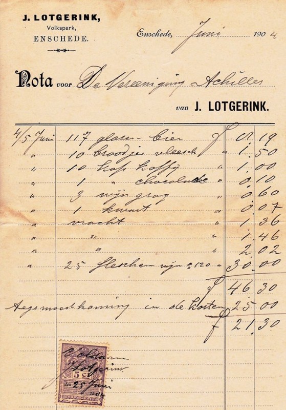 Volkspark restaurant J. Lotgerink rekening juni 1904.jpg