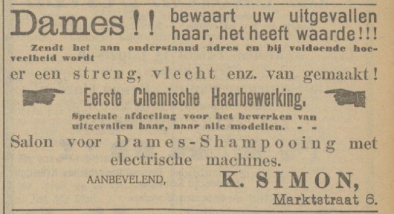 Marktstraat 6 K. Simon dameskapper advertentie Tubantia 30-5-1913.jpg