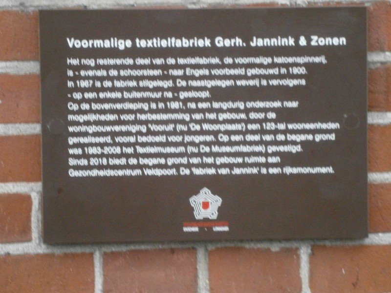 Haaksbergerstraat 147 Gerh. Jannink _ Zonen monumentenbord nr. 87.JPG