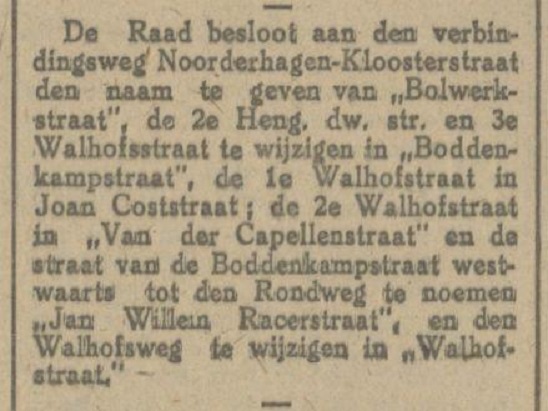2e Hengelosedwarsstraat en 3e Walhofstraat wijzigen in Boddenkampstraat krantenbericht Tubantia 24-5-1918.jpg
