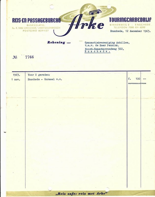 Binnenweg 2 Reis- en Passagebureau Touringcarbedrijf Arke Rekening 12-12-1963.jpg