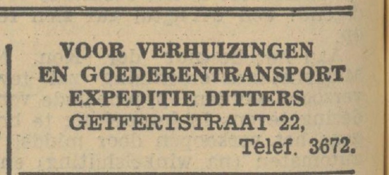 Getfertstraat 22 Expeditie Ditters advertentie Tubantia 6-9-1933.jpg