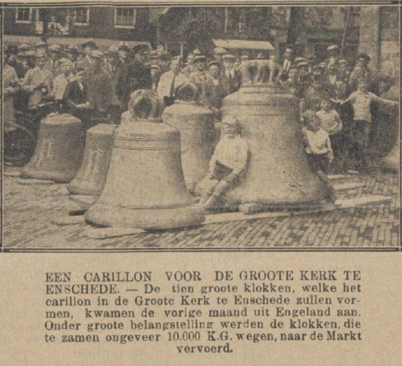 Markt klokken carillon krantenfoto 12-9-1929.jpg