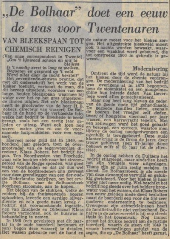 Deurningerstraat De Bolhaar 100 jaar krantenbericht Het Parool 5-10-1949.jpg