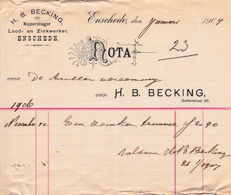 Getfertstraat 26 Koperslager H.B. Becking nota 1907.jpg