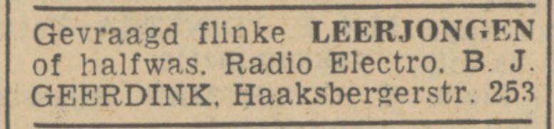 Haaksbergerstraat 253 Radio Electro B.J. Geerdink advertentie Tubantia 20-1-1940.jpg