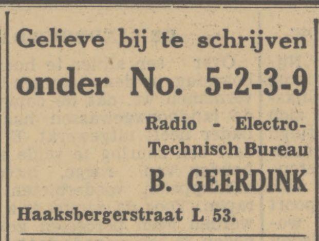Haaksbergerstraat L 53 Electro Technisch Bureau B. Geerdink advertentie Tubantia 23-5-1935.jpg
