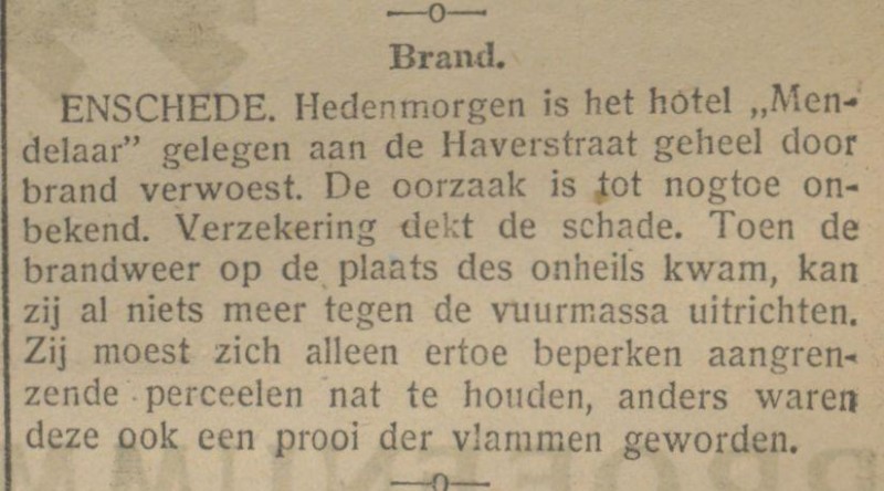 Haverstraat brand Hotel Mendelaar krantenbericht 18-7-1923.jpg