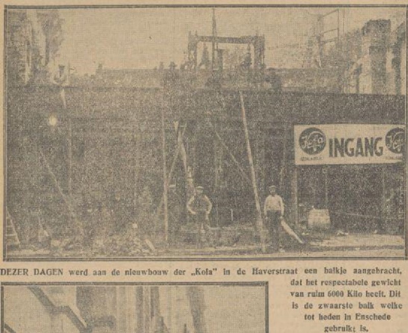 Haverstraat Kofa nieuwbouw krantenfoto Tubantia 9-11-1929.jpg