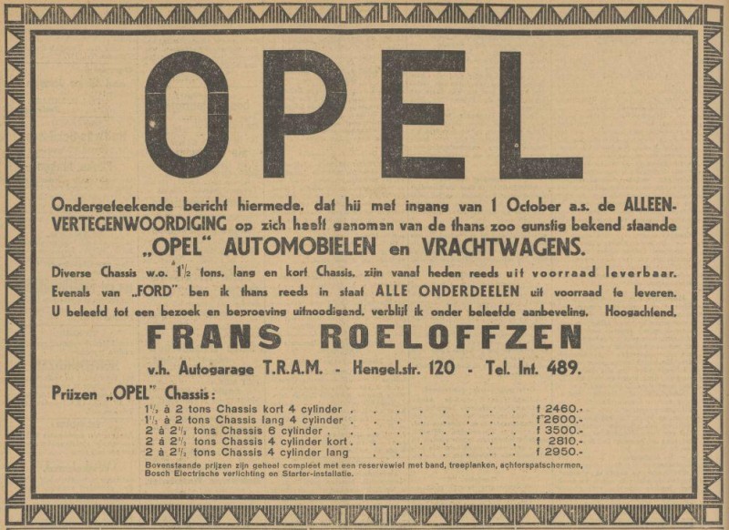 Hengelosestraat 120 Frans Roeloffzen v.h. Autogarage T.R.A.M. telefoon 489 advertentie Tubantia 18-9-1928.jpg
