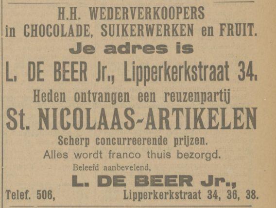 Lipperkerkstraat 34L. de Beer Jr. avertentie Tubantia 29-10-1921.jpg