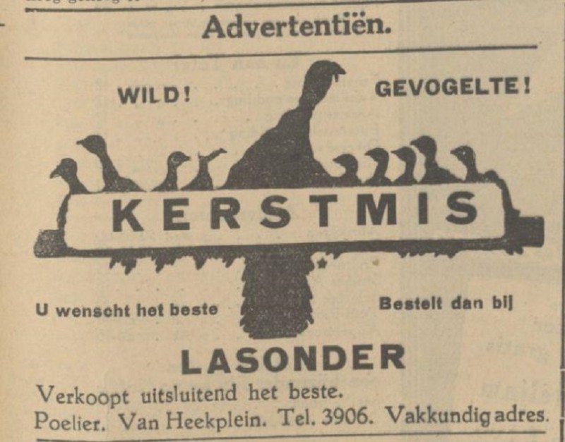 Van Heekplein Lasonder Poelier kerstadvertentie Tubantia 18-12-1935.jpg