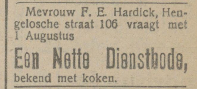 Hengelosestraat 106  F.E. Hardick advertentie Tubantia 26-4-1920.jpg